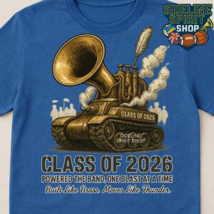 Class of 2026 Brass Tank Tee – Powered the Band One Blast at a Time Shirt
