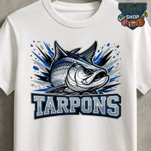 Tarpons Fierce Mascot Tee – Blue & Silver School Spirit Shirt