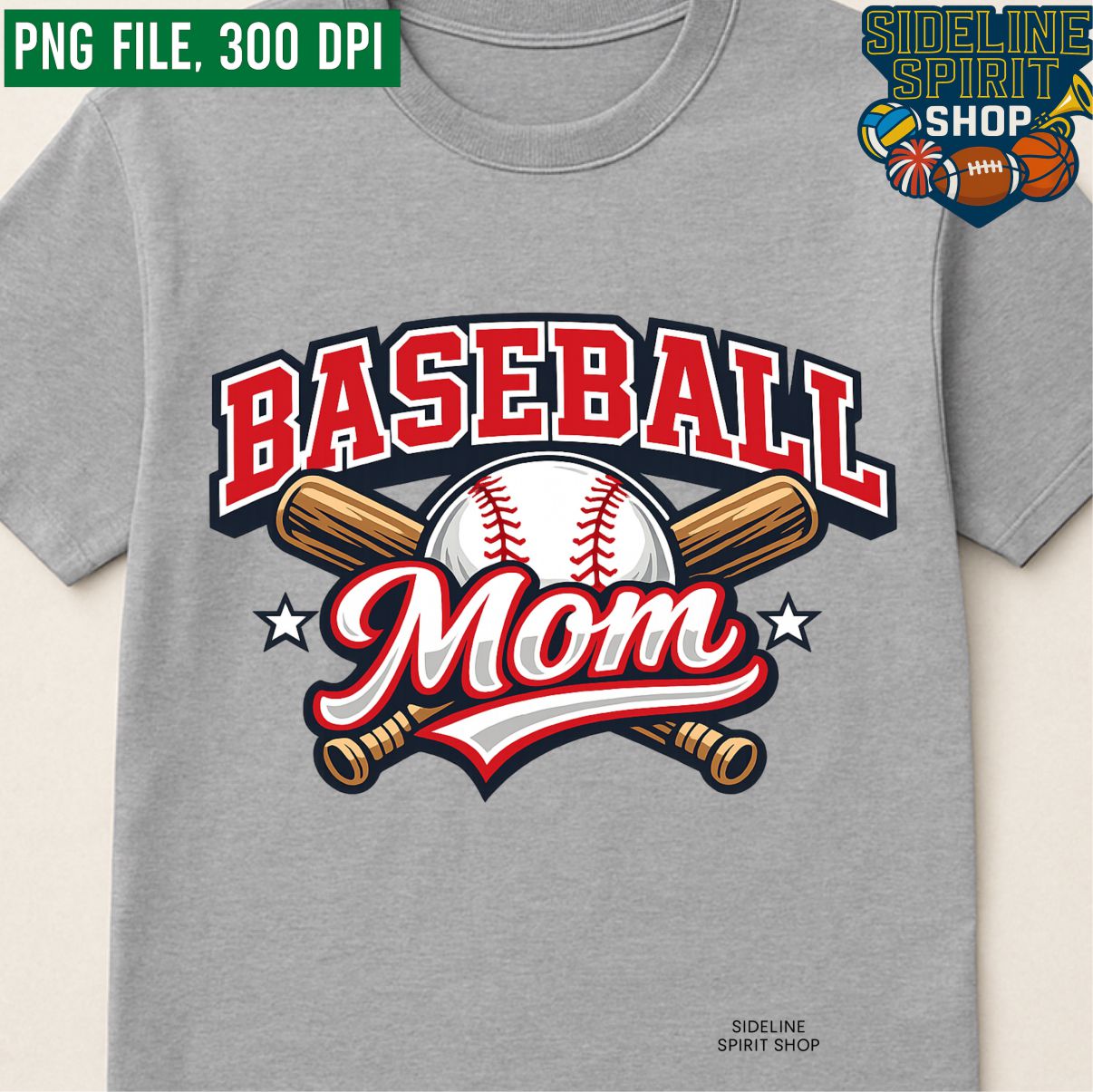 Baseball Mom Classic Varsity Tee – Bats & Ball Game Day Shirt - Image 3