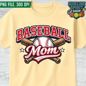 Baseball Mom Classic Varsity Tee – Bats & Ball Game Day Shirt