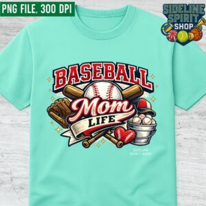 Baseball Mom Life Tee – Game Day Glove, Bats & Ballpark Spirit Shirt
