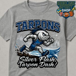 Tarpons Silver Flash, Tarpon Dash! Tee – Funny Tarpons Track & Spirit Shirt