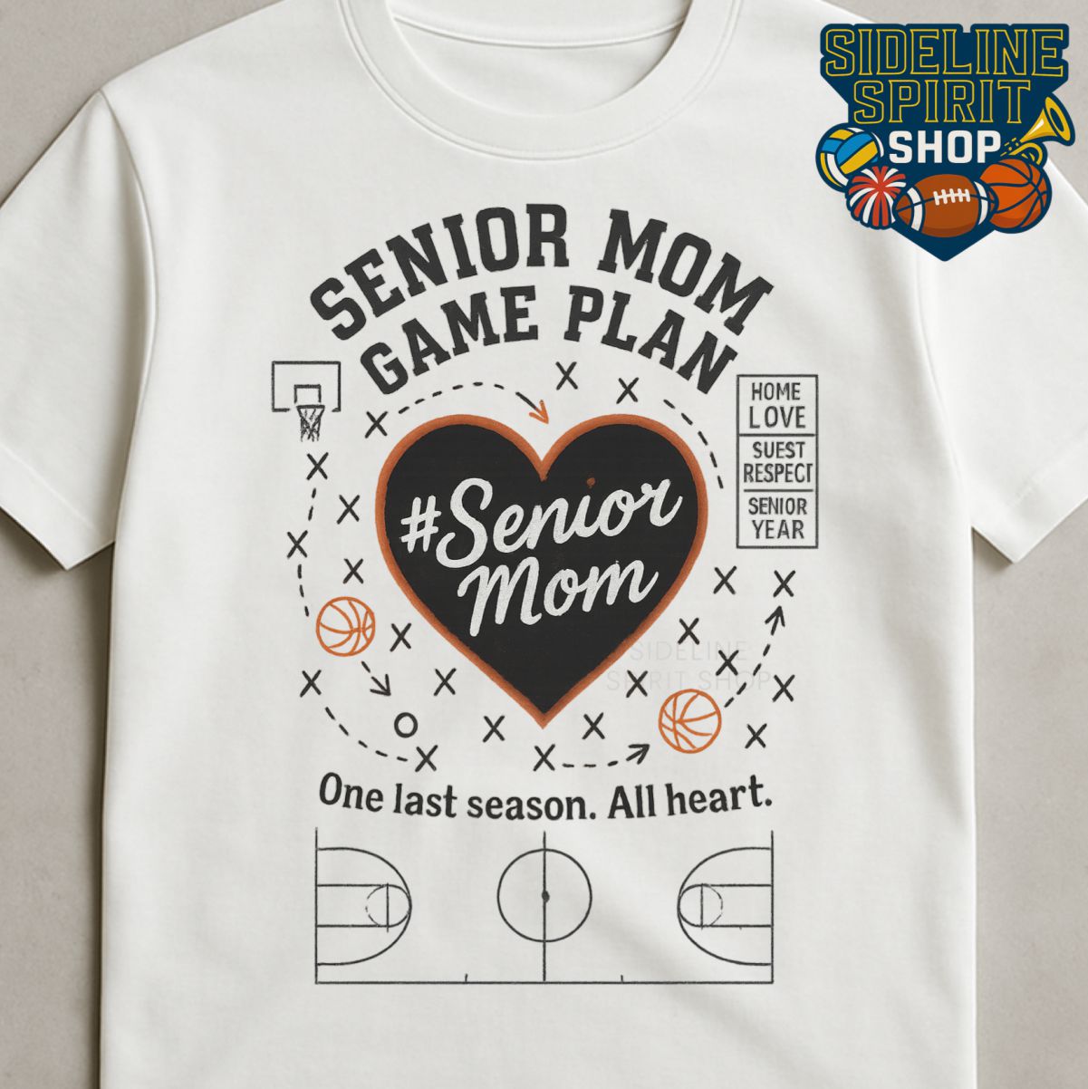 Senior Mom Game Plan Tee – Basketball Senior Year Shirt (#Senior Mom)