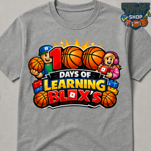 100 Days of Learning BLOX’S – Basketball Gamer Style 100th Day Shirt