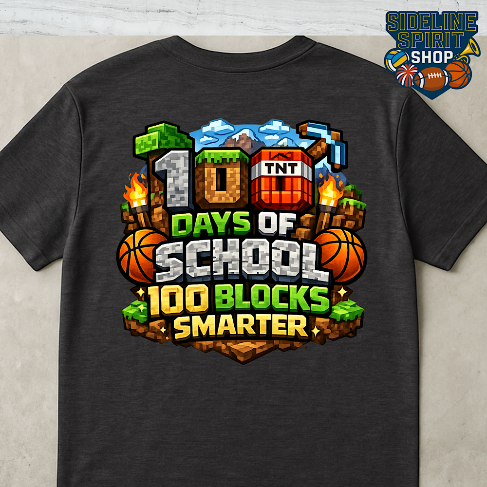 100 Days of School — 100 Blocks Smarter Pixel Tee