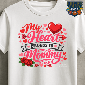My Heart Belongs to Mommy Valentine Tee – Cute Mommy Love Shirt